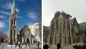 The Cathedral, before and after.