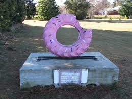 A pink donut tyre